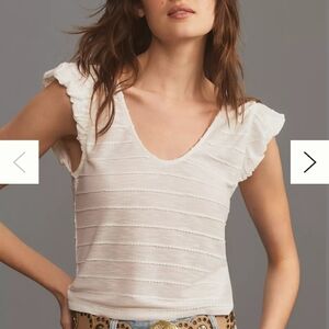 By Anthropologie Pom Pom Bubble-Sleeve Tank - XS